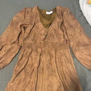 Brown Long Sleeve Dress